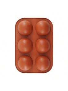 圆形硅胶模具巧克力迷你 35 腔半球形硅胶模具不粘，半球形硅胶烘焙模具用于糖果和巧克力，以及不粘圆柱形饼干模具 - 紅木色 - 查看 12