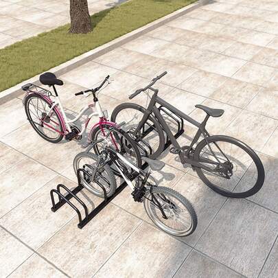 YARDIN Aparcabicicletas para 2 bicicletas | Expositor multiusos de acero | Soporte de acero inoxidable para bicicletas de montaña, de trekking y de ciudad | Montaje en suelo y pared | Plata/Negro