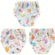 3pcs Baby Breathable Diaper Underwear, Newborn Potty Training Pants, Washable For Boys And Girls, Silk Material For All Seasons, Leak-Proof Absorbent Reusable Diapers, Suitable For Baby Boys And Girls, Multiple Combinations, Essential Baby Items - Multicolor - View 9