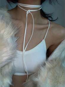 1pc Gothic Style Sexy Lace Bow Choker Necklace, Korean Velvet Ribbon Collar Necklace Suitable For Women's Daily Wear, Festivals, Gatherings, Activities, Jewelry, And Couples Gift