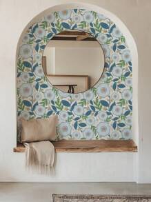 Boho Floral Removable Peel And Stick Wallpaper Paisley Wall Art Wall Decor Blue And White Flowers On Navy Bluekid's Room Self Adhesive Wallpaper Room Decor Home Decor Wallpapers Wall Paper Bathroom Kitchen Wall Stickers Wall Sticker