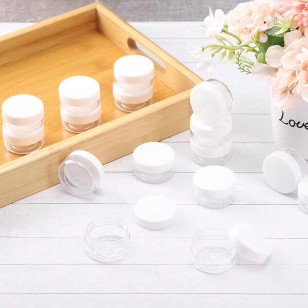 11 pièces boîtes avec couvercles, petits pots en plastique à large ouverture et ronds, boîtes de rangement étanches en plastique avec couvercle pour les voyages, ombre à paupières, ongles, peinture, bijoux. Étanche et hermétique, ne se casse pas facilement.