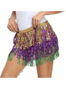 Fuste cu ciucuri și paiete cu sclipici pentru dansul din buric, fuste la modă cu curea pentru dansul din buric