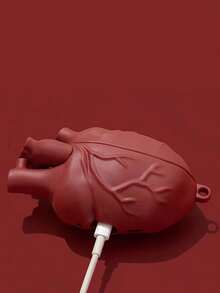 Beating Heart 蓝牙耳机保护套，兼容苹果耳机 1/2/3/4/Pro/Pro2(Nd)/Pro(3rd)，防震蓝牙耳机保护套 - 深紅色 - 查看 5