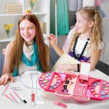 Make-up voor kinderen - Speelgoed voor kindercosmetica - Gesimuleerde make-upspellen - Doe alsof je met speelgoed speelt - Verjaardagscadeaus voor meisjes - Kerstmis - Halloween-gezichtskleuren, graffiti-rekwisieten - lippenstift - oogschaduw - nagellakset - interactief speelgoed - rekwisieten voor podiumoptredens