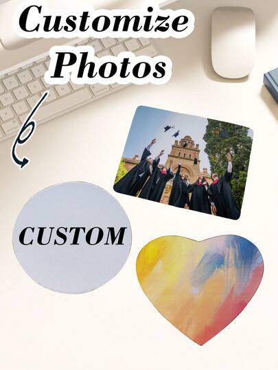 1pc Custom Mouse Pad, Personalized Mouse Pad, Graduation Season Photo Customized Mouse Pad, Office Supplies And Gaming PC Accessories, Gaming Mouse Pad Desktop Decor, Custom Photo Mouse Pad, Printed Anime, Game, Landscape, Portrait, Party, Pet Patterns, Non-Slip Rubber Base, Various Sizes Available, Easy To Clean, Halloween, Thanksgiving, Birthday And Holiday Gift, Non-Slip, Exquisite, Cute, High Quality, Adorable, Fashionable, Custom, Personalized, Unique Back To School