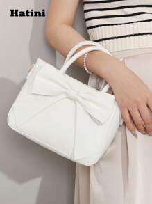 1 pieza Bolso tipo tote de unicolor elegante y de gran tamaño, el color blanco realza la elegancia, bolso de hombro versátil para ir y venir, bolso de embrague a la moda, con correa ajustable y desmontable, adecuado para ir y venir, citas, compras, ocio, playa, festivales de música, fiestas