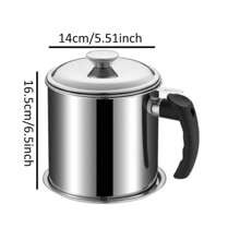 1 pièce Pot à filtre à huile en acier inoxydable 1,8 l, réutilisable