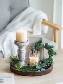 1pc Round Tortoise Tray, Decorative Bathroom Tray, Tortoise Display Tray, Serving Platter Tray, Perfume Tray, For Cosmetics, Jewelry, Skincare Products Storage