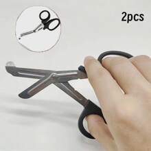 2pcs Stainless Steel Bandage Scissors, First Aid Kit Accessory Gauze Shear Canvas Scissors For Household Outdoor Camping Emergency Use