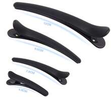 哑光黑色塑料鳄鱼皮发夹，带定位功能，男女适用，返校季、旅行度假必备品，女士发饰