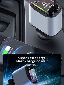 这款星光车载手机充电器配备可伸缩C型和iOS充电线。每根数据线可拉伸至80厘米（31.5英寸）。