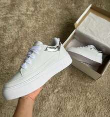 Women's Flat Heart-Shaped Sneakers, Comfortable For Everyday Wear - Bạc - Xem 4