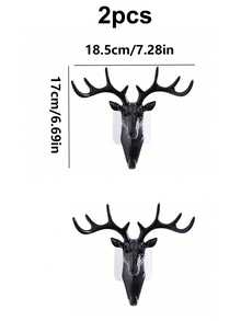Giá treo móc hình sừng hươu gắn tường (1 cái/2 cái/3 cái), giá đựng chìa khóa trang trí nhà cửa sáng tạo, giá treo đồ trang trí tường thiết kế sừng hươu cá nhân hóa, giải pháp lưu trữ hiện đại tối giản cho phòng khách, phòng ngủ và lối vào. - Nhiều màu - Xem 16