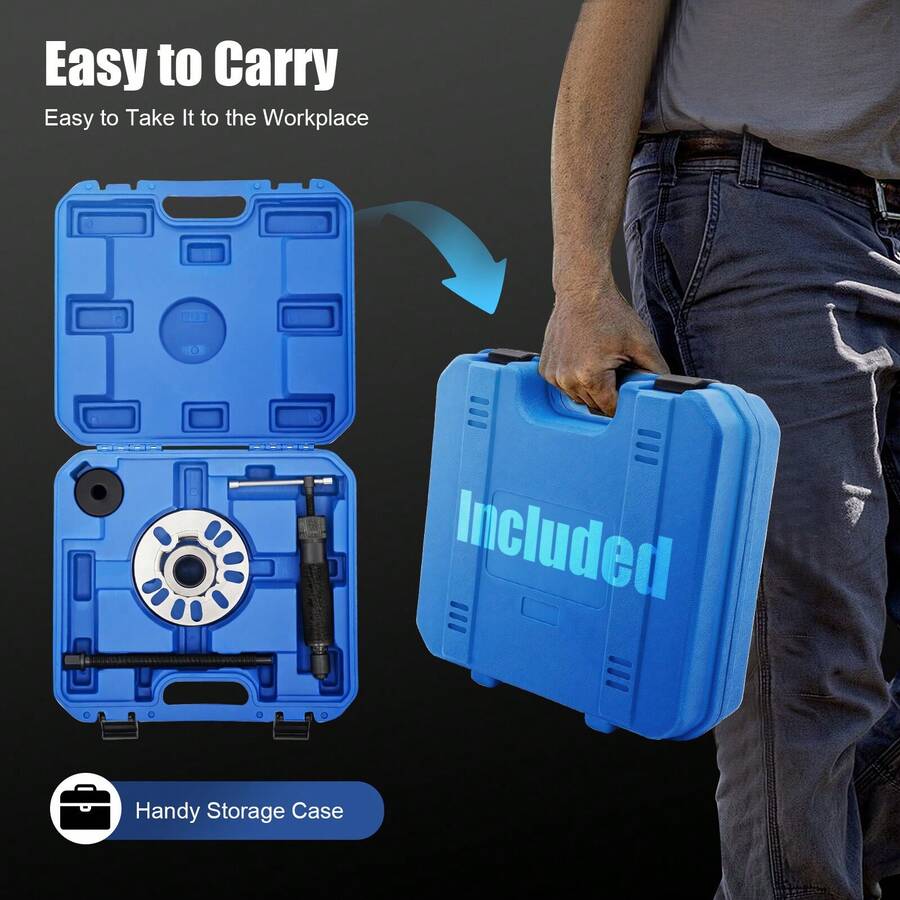 10T Hydraulic Wheel Removal Tool Set Hub Removal Bearing Installer Tool Kit - Blue - View 1