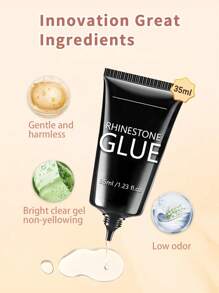 GLOZ 35ML Nail Rhinestone Glue For Nails, Super Strong Gel Nail Glue For Nail Charm 3D Nails Bling Gel For Decoration Gem Nail Art Jewel Diamonds Cured Need UV/LED Beauty Gift