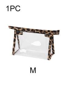 新款豹纹透明防水化妆包,旅行洗漱用品收纳包,大容量化妆包,透明化妆品收纳包,结婚礼品袋,防水旅行袋,3种尺寸(S/M/L),ins风收纳包,便携式防尘拉链,单身派对装饰, - 無色 - 查看 11