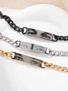 1 pulsera personalizada con foto, pulsera de cadena de acero inoxidable con foto grabada con láser, pulsera de pareja con foto personalizada, estilo de moda con imagen del ojo, regalo de joyería para pareja. Regalos para el Día de San Valentín, Día de la Madre, Día del Padre, Oro, Plata, Negro, Elegante, Colorido, Vintage, Unisex, Hipster, Simple, Casual, Personalizado, Único, Regalos ideales para él, Regalos ideales para ella, Ella, Novio, Novia, Papá, Mamá, Familia, Amigos, Para aniversarios, Para cumpleaños, Para graduación, Para baile de graduación, Para fiestas, Joyería para mujer, Útiles escolares, Vuelta a la escuela, Para la oficina, Para la escuela, Para el aula, Para regalos de maestros, Para la universidad, Para colegas, Para dormitorios, Para maestros, Para niños y niñas, Para adolescentes, Estudiantes de secundaria, Estudiantes de preparatoria, Estudiantes universitarios, Estudiantes de primer año, Estudiantes de segundo año, Estudiantes de grados inferiores