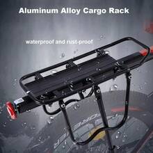 Universal Adjustable Bike Cargo Rack, Rear Bike Rack Cargo Rack Alloy Luggage Carrier Bicycle 110 Lbs Capacity Holder, Bicycle Luggage Carrier Racks With Reflective Logo - Black - View 3