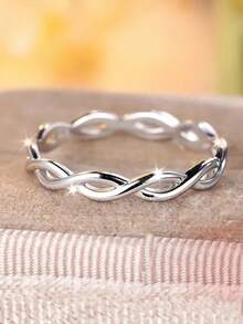 1 PC Elegant S925 Sterling Silver Cubic Zirconia Rings Wedding Jewelry For Women Fine Jewelry Valentine'S Day Gift Engagement Bridal Jewelry - 1# - View 9