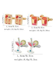 1 par de gemelos de vasos de cóctel, hechos de material de latón de alta calidad, diseño de vidrio colorido, adecuado para bodas y negocios