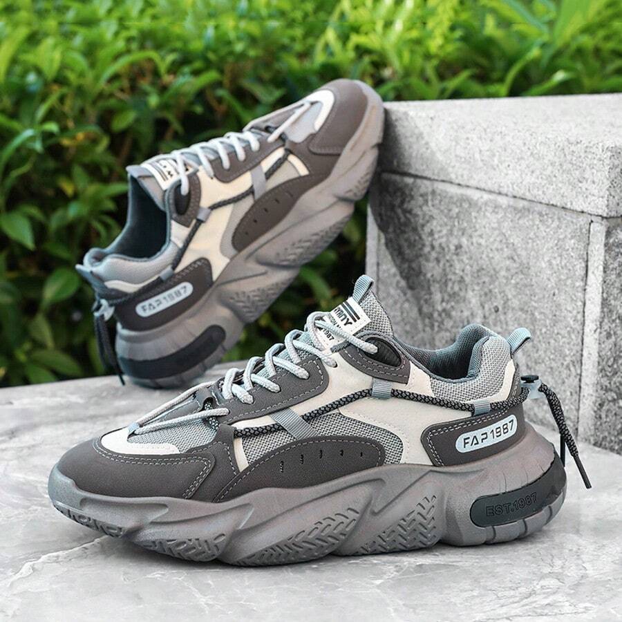 2025新款时尚韩版低帮运动鞋，软底跑步鞋 - 黑色 - 查看 1