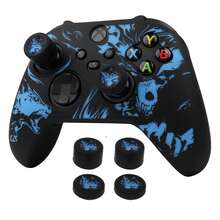 RALAN Wolf Design 控制器外壳带 4 个拇指握把，兼容 Series X 无线控制器，防滑硅胶控制器保护套