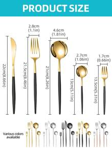 Elegant Stainless Steel Tableware Set, 5/20/30pcs - Western Cutlery Set Includes Dining Knives, Table Forks, Dining Spoons, Teaspoons, Dessert Forks, Forks For Salad/Appetizers/Dessert, And Mini Spoons For Coffee/Tea/Dessert/Cake/Stirring/Fruit/Ice Cream, Perfect For Restaurant, Hotel, Wedding, Festival Gifts, Kitchen, Christmas Gift - Dishwasher Friendly, Kitchen Supplies,School Supplies