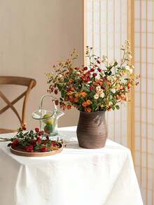 Buquê de rosas artificiais 3/5 peças, flor artificial de rosa/margarida laranja de outono, decoração de casa em estilo boêmio, adequado para casamentos, buquês de noiva, aniversários, arranjo de flores em vaso faça você mesmo, artigos para festas de fim de ano, decoração de quarto de fazenda de outono | Ação de Graças, Festival da Colheita, decoração de Halloween | Plantas artificiais