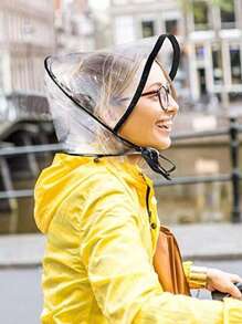 1/2 PIEZAS Gorro impermeable de PVC para mujer - Gorro de lluvia transparente, sombreros de lluvia de plástico transparente, pañuelo de lluvia impermeable transparente reutilizable para proteger el peinado de la mujer, resistente al agua, lavable a mano, no tejido, plegable y compacto para viajes - Ideal para clima lluvioso