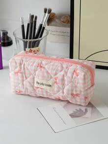 1个蝴蝶图案学生铅笔盒，多功能便携软质收纳袋 - 彩色 - 查看 19