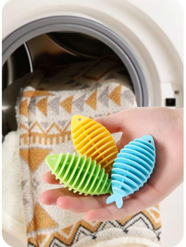 2/4pcs,Random Colors, Soft Glue Fish Laundry Ball Household Washing Machine Cleaning Ball Anti-Entanglement Artifact Clothing Decontamination Washing And Cleaning Artifact