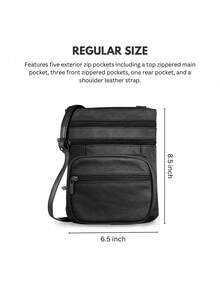 Genuine Leather Cross-Body Bags Purse - 灰色 - 查看 2