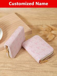 1pc Custom Signature Wallet,Personalized Signature Design Wallet,Custom Signature Wallet,Personalized Wallet With Signature,Custom Signature Wallet,Love Pattern Versatile Coin Wallet,Card Holder Multi-Card Card Organizer For Storage Credit Cards,New Year Glamour - Pink - View 8