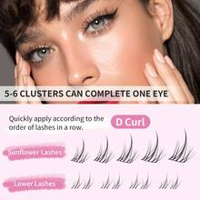 Mlen Diary 睫毛簇，132 件 C 卷 10-13 毫米独立睫毛，DIY 漫画睫毛，可重复使用的自然蓬松睫毛，在家睫毛簇、睫毛簇、独立睫毛、睫毛、假睫毛