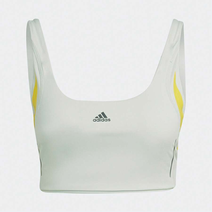 Adidas 女士夏季运动支撑文胸 HM6392 - 亞麻綠 - 查看 1