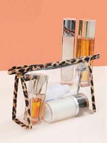 新款豹纹透明防水化妆包,旅行洗漱用品收纳包,大容量化妆包,透明化妆品收纳包,结婚礼品袋,防水旅行袋,3种尺寸(S/M/L),ins风收纳包,便携式防尘拉链,单身派对装饰, - 無色 - 查看 7