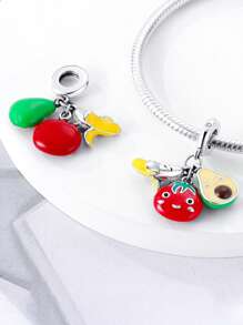 STYFNE 1 pieza de Cuentas colgantes con diseño de frutas y verduras surtidas, adecuado para hacer pulseras y joyas DIY, regalo hecho a mano para mujer en uso diario