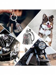 1 Universal Motorcycle And Bicycle Guardian Angel Bell, Retro Punk Motorcycle Angel Wings Motorcycle Riding Lucky Bell, Wide Application: The Motorcycle Bell Is Very Convenient To Use And Can Be Easily Hung On Motorcycles, SUVs, Bicycles, Bikes, Trucks, Pets, Etc. Motorcycle Bell Guardian Angel - Good Luck Keychain & Drive Pendant Accessories For Bikers Riders Pets
