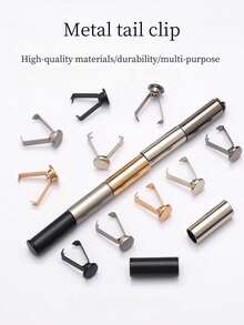 DIY Bag Accessories, Metal Rope Lock End Cap - Multifunctional Spring Stop Buckle For Bags, Jackets, Puffer Jackets, Sweaters, Pants And Hats - Easy To Use, Durable - Available In Multiple Colors (Black, Gold, Dark Gray, Silver)Metal Bell Rope Buckle Round Straight Buckle Decorative Buckle Sweater Pants Hanger Hat Rope Drawstring Clip Buckle. - Multicolor - View 3