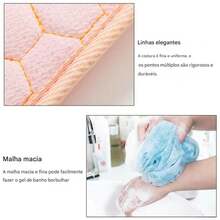 3 Piece Kit Bath Accessories Shower Glove And Exfoliating Band Body Cleaning Sponge Soft Nylon Loofah Esupuma - 粉色 - 查看 3