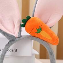 1 Stück anpassbares niedliches Kaninchen Plüsch Haarband, 2 Farben verfügbar (Weiß, Grau), süße Karotte, Hasen Ohren, dekoratives Accessoire Kaninchen Karotte Plüschtier, sinnvolles Geschenk für Anlässe wie Feiertage, Geburtstage, Partys, Jahrestage, Weihnachten, Thanksgiving, perfekt für beste Freundin, Freundin, Mutter
