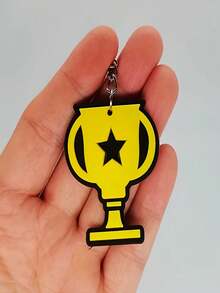 6pcs/Set Random Color PVC Soft Rubber Sports Keychains - Mini Football, Football Jerseys And Sneaker Pendants With Trophy Pattern, Great For Sports Fans, Birthday And Party Favors School Supplies,Back To School - Multicolor Football Keychain - View 12