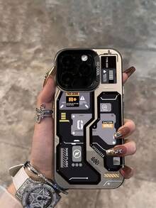 技术 1 件机械装甲主题手机壳，适用于三星 Galaxy S25 S24 S23 S22 S21 S20 FE Ultra Plus 4G 5G，带磨砂防刮后盖。兼容 7、8、X、XS、XR、11、12、13、14、15、16 Pro Max，防震 - 时尚耐用的设计，兼容 OPPO、Galaxy、Infinix、Vivo、Redmi、Realme C21Y - 灰色 - 查看 4