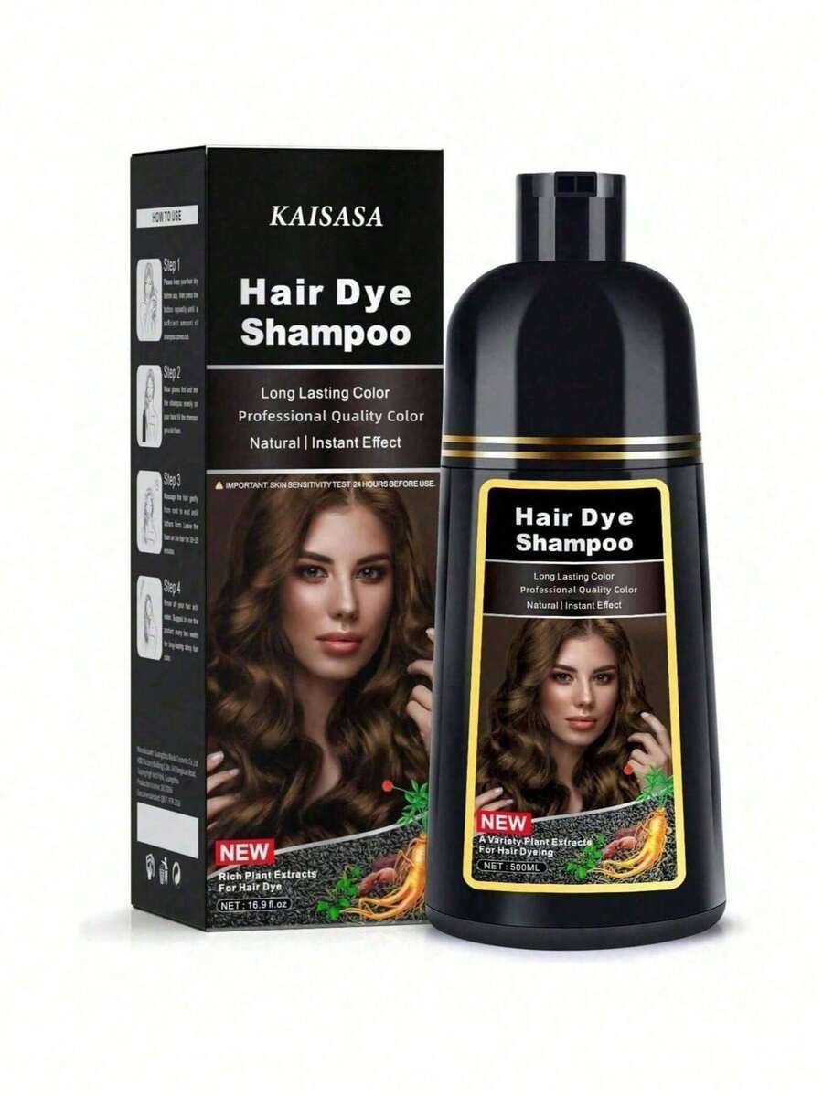 Shampoó tinte de cabello unisex Meidu de 16.9 oz/500ml color borgoña/borgoña oscuro, cubre canas, tinte de cabello instantáneo, tinte de cabello permanente 3-en-1, tinte de cabello semipermanente - 04 - Ver 1