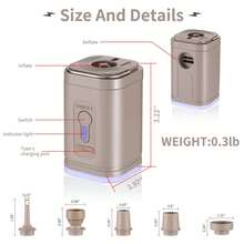 Pompa elettrica portatile senza fili, compressore d'aria gonfiatore/sgonfiatore per cuscini gonfiabili, materassi ad aria, barche, anelli da nuoto