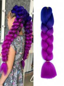 Estensioni per trecce arcobaleno da 24 pollici, capelli sintetici viola professionali, trecce jumbo, estensioni per capelli colorate a gradiente africane per intrecciare all'ingrosso per Ognissanti e Natale
