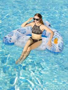 1 pieza Silla de agua flotante con diseño de hoja en forma de U de PVC inflable, sillón flotante para piscina para adultos, sofá de agua, silla flotante con respaldo en forma de U - Multicolor - Ver 10