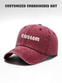 Bộ 1 mũ chống nắng nam và nữ thêu chữ tiếng Anh nhiều màu sắc theo yêu cầu, có thể in bất kỳ khuôn mặt nào lên mũ, mũ lưỡi trai cá nhân hóa với ảnh và phụ kiện tóc độc đáo dành cho nữ. - Thêu theo yêu cầu - Xem 13