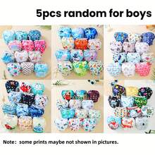 3pcs/5pcs Random Prints Cloth Swim Diaper Reusable Swimming Diaper Pants Adjustable Swim Diaper For Swimming Lessons Baby Girls,Boys,Netural Color Swim Diaper(The Prints Cycle Will Be Reversed) - Multicolor - View 11
